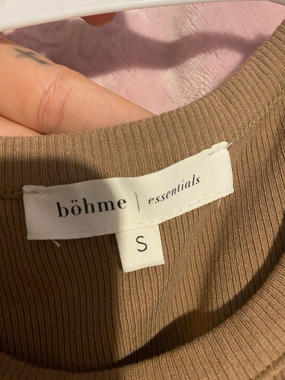 Bohome Essentials Ribbed Sleeveless Bodysuit in Tan - Picture 3 of 4